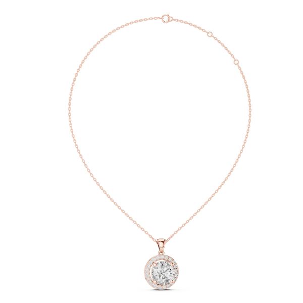 Sophisticated Round Solitaire Lab Grown Diamond Pendant