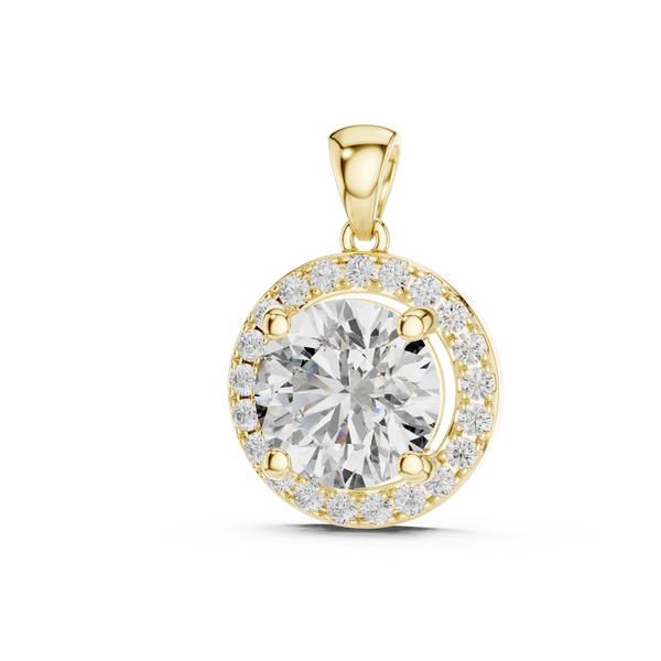 Sophisticated Round Solitaire Lab Grown Diamond Pendant