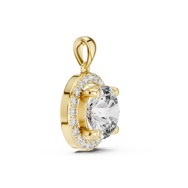 Sophisticated Round Solitaire Lab Grown Diamond Pendant