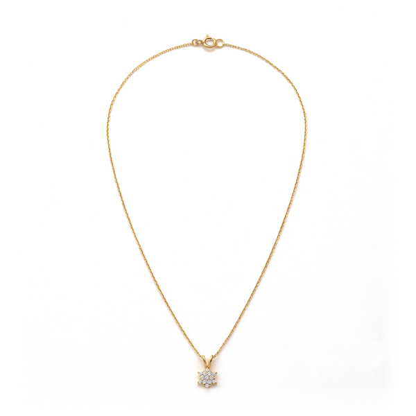 Snowflake Cluster Round Diamond Pendant