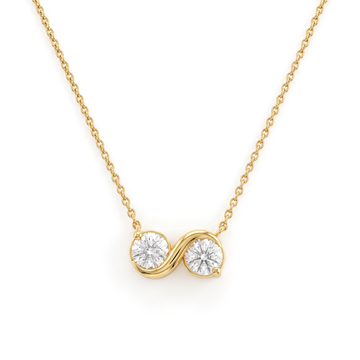 S-Curve Bypass Half Channel Round Diamond Pendant