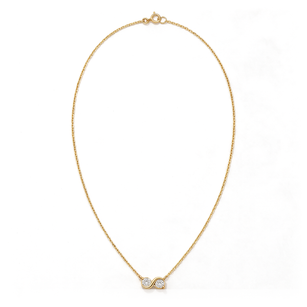 S-Curve Bypass Half Channel Round Diamond Pendant