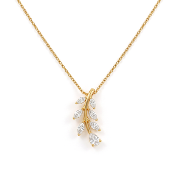 Botanical Branch Marquise and Pear Diamond Pendant