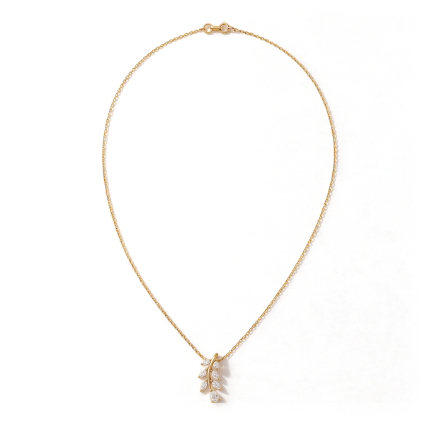 Botanical Branch Marquise and Pear Diamond Pendant