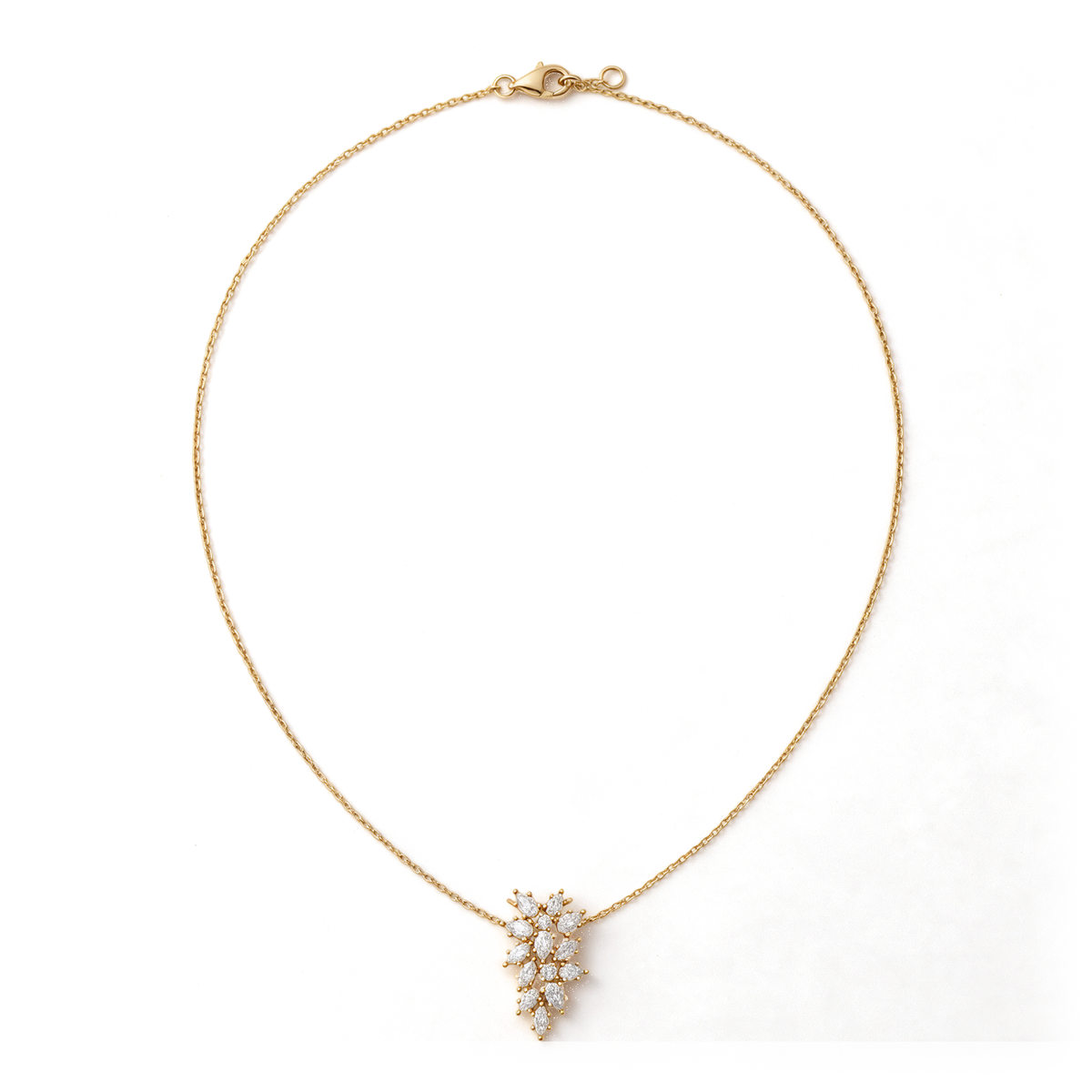 Botanical Cluster Pear, Marquise, and Round Diamond Pendant