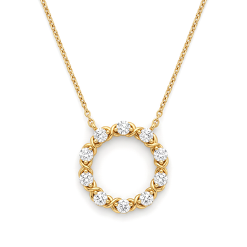 Twisted Wreath Circle Round Diamond Pendant