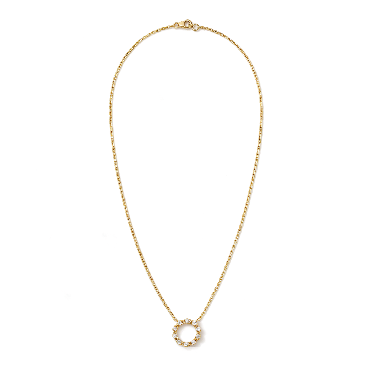 Twisted Wreath Circle Round Diamond Pendant