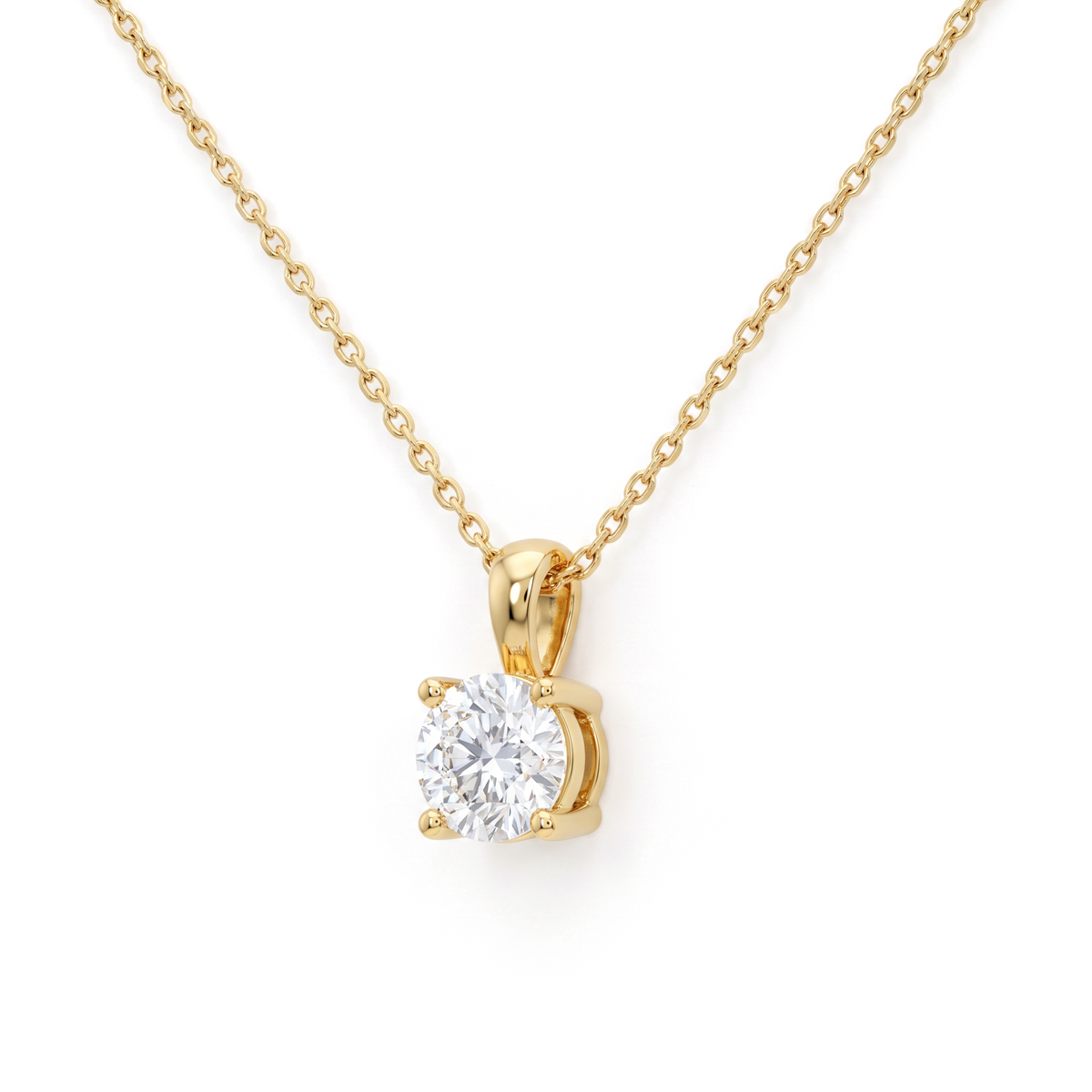 Solitaire Floating Round Diamond Pendant