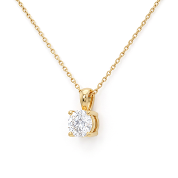 Solitaire Floating Round Diamond Pendant