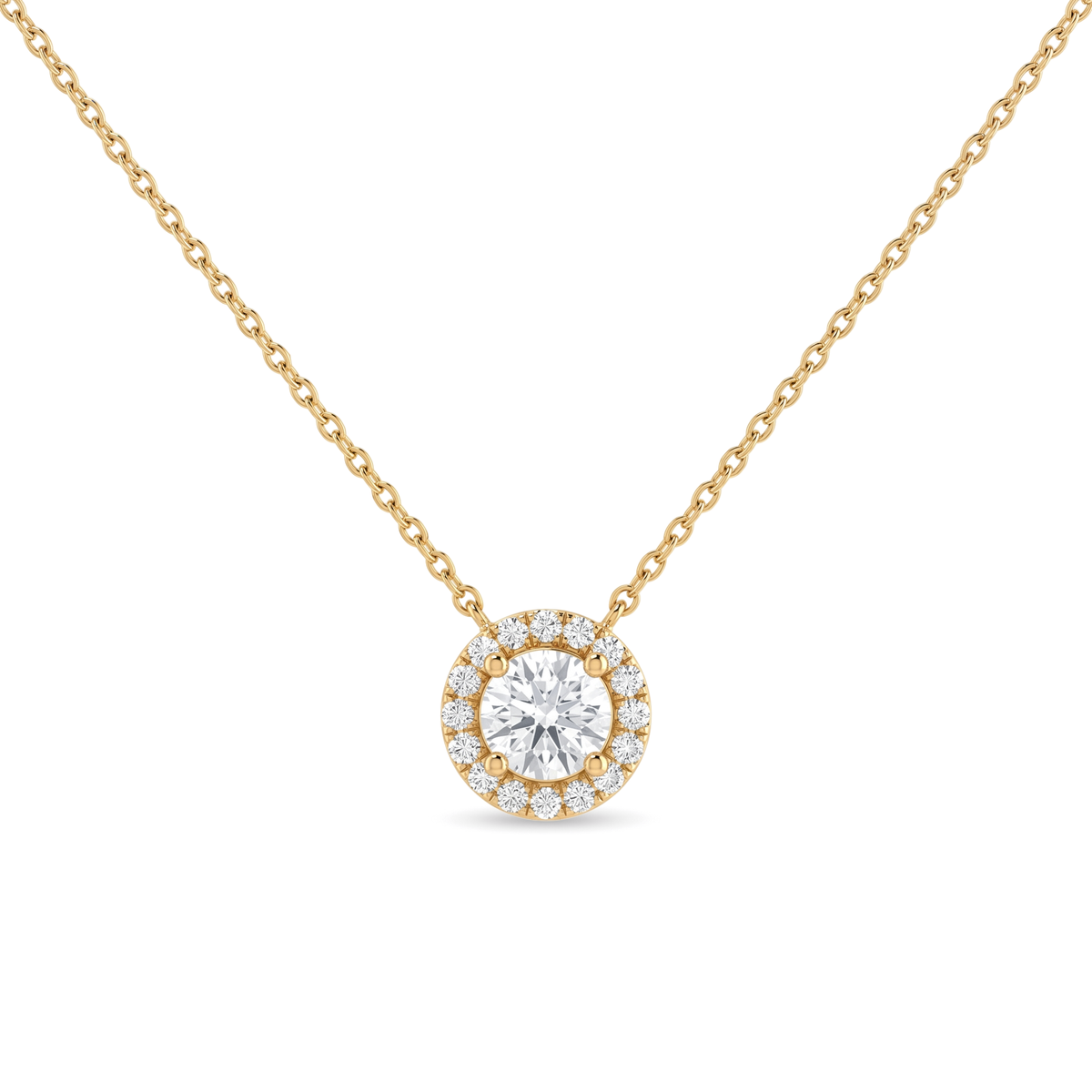 Classic Halo Round Diamond Pendant