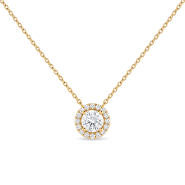 Classic Halo Round Diamond Pendant