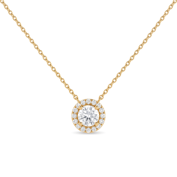 Classic Halo Round Diamond Pendant