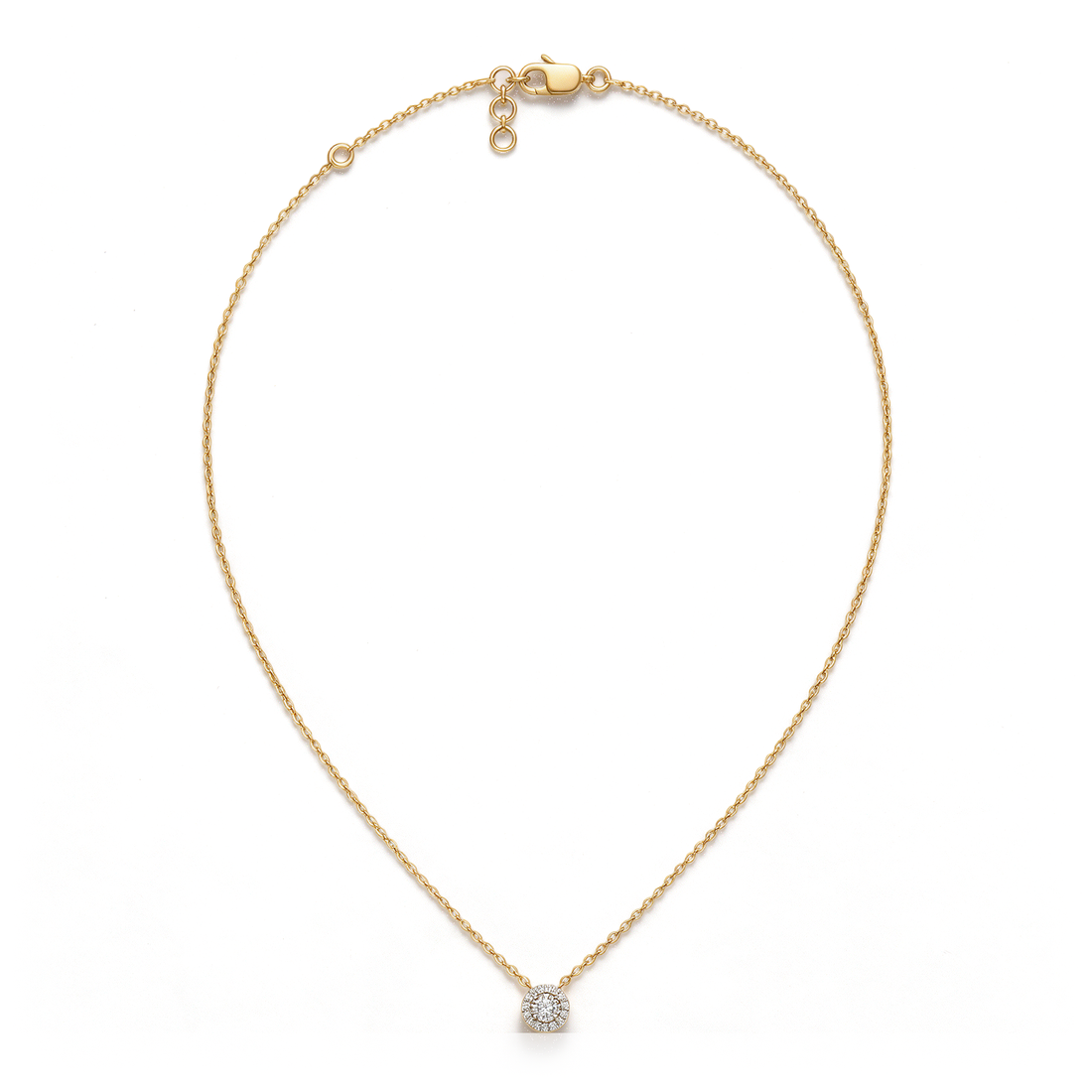Classic Halo Round Diamond Pendant