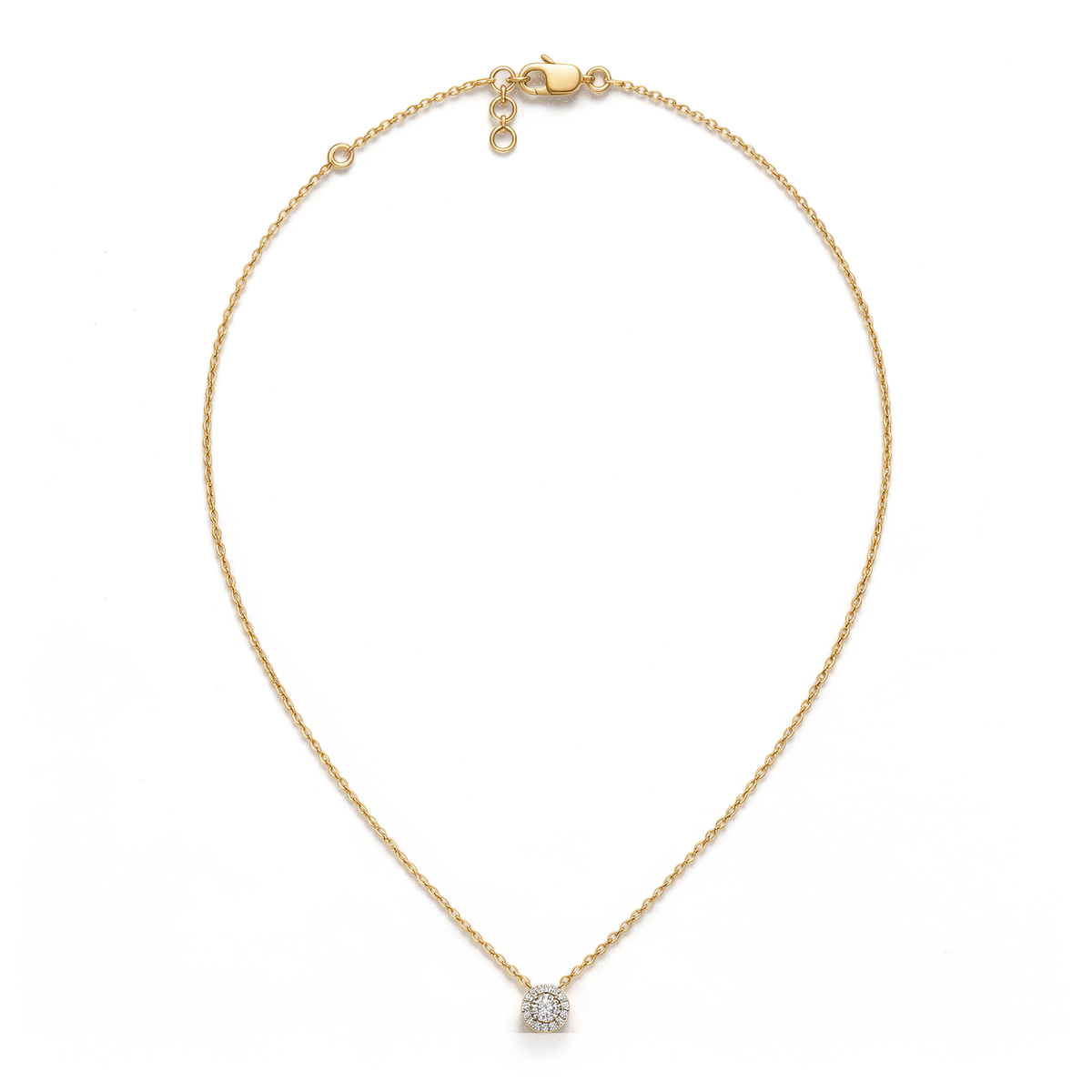 Classic Halo Round Diamond Pendant