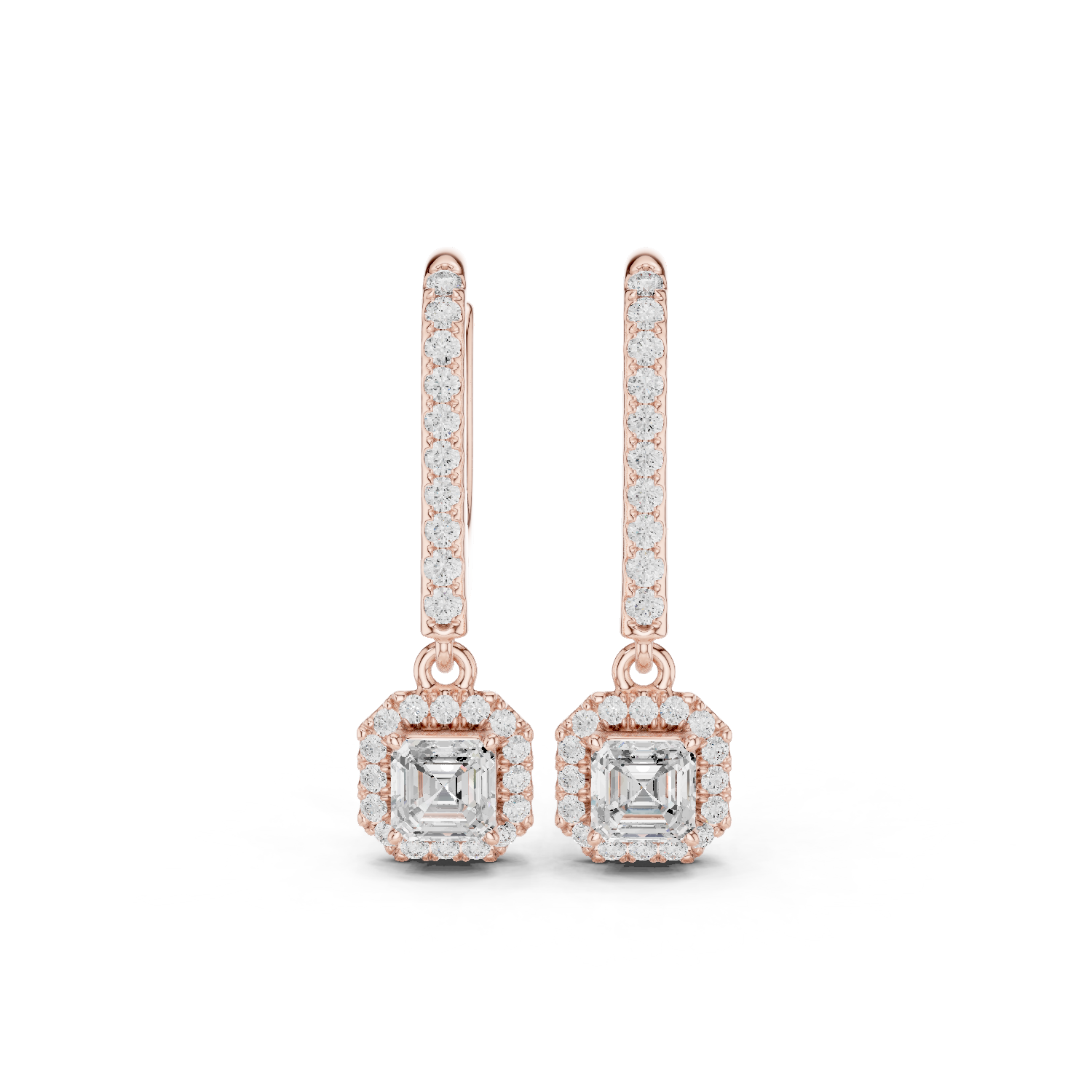 Brilliant Asscher & Round Diamond Lab Grown Diamond Earring