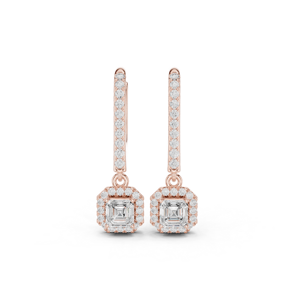 Brilliant Asscher & Round Diamond Lab Grown Diamond Earring