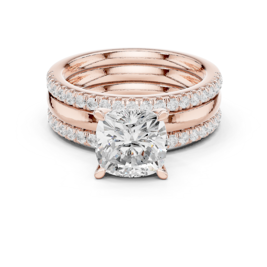 Jasmine Vine Lab Grown Diamond Tiered Halo Ring