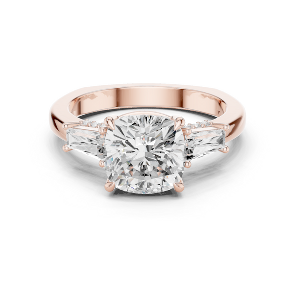 Oak Moss Lab Grown Diamond Cathedral Solitaire Ring