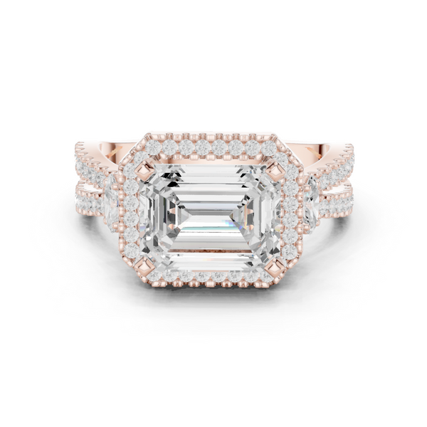 Night Shade Lab Grown Diamond Fluted Shank Ring