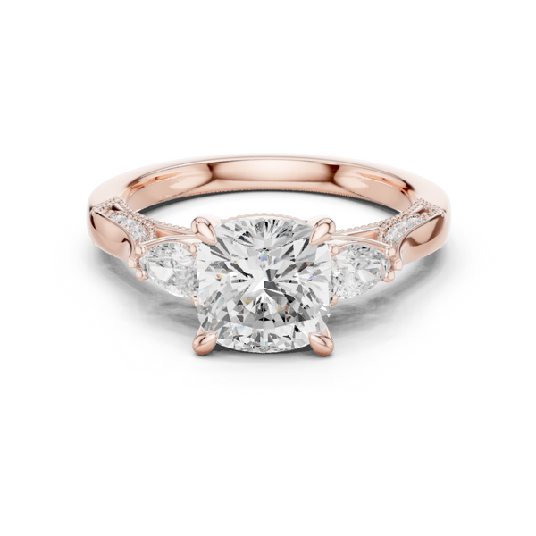 Lotus Flower Lab Grown Diamond Split Shank Solitaire