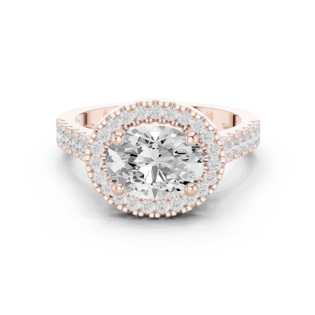 Brook Stream Lab Grown Diamond Scalloped Basket Ring
