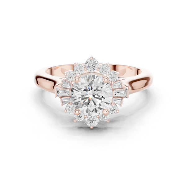 Birch Wood Lab Grown Diamond Cushion Halo Ring