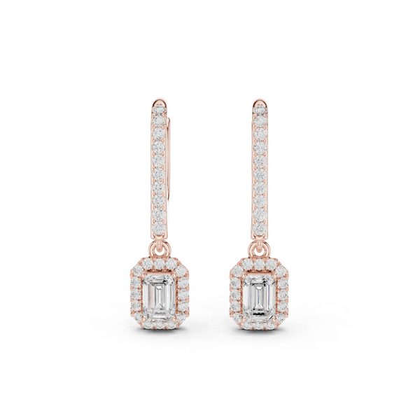Emerald & Round Diamond Brilliance Lab Grown Diamond Earring