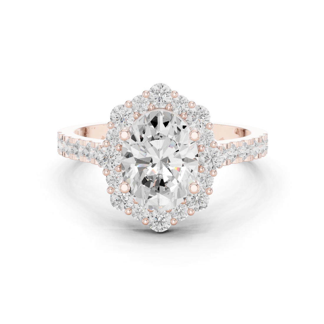 Thyme Leaf Lab Grown Diamond Fluted Shank Ring