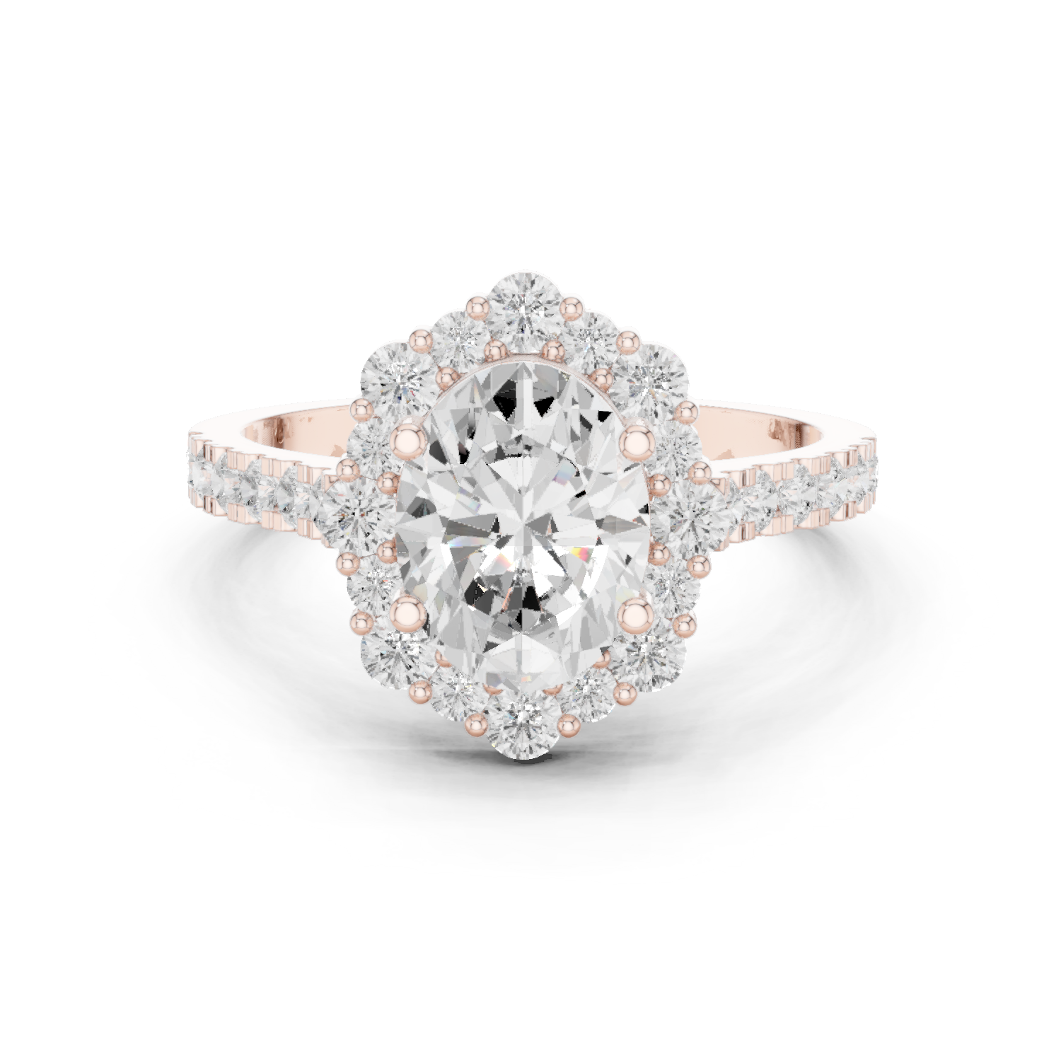 Thyme Leaf Lab Grown Diamond Fluted Shank Ring