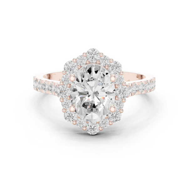 Thyme Leaf Lab Grown Diamond Fluted Shank Ring