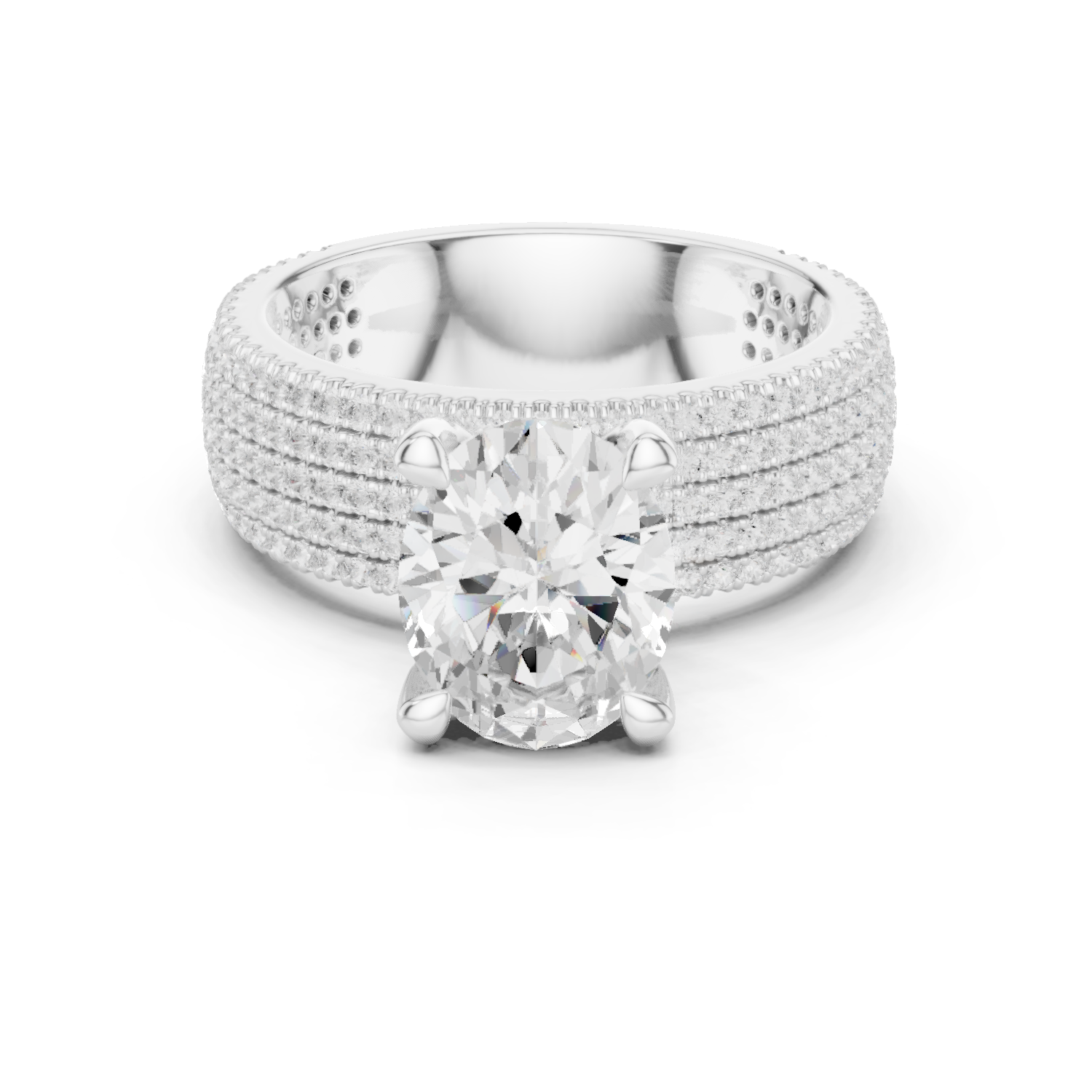 Ridge Line Lab Grown Diamond Textured Branch Ring