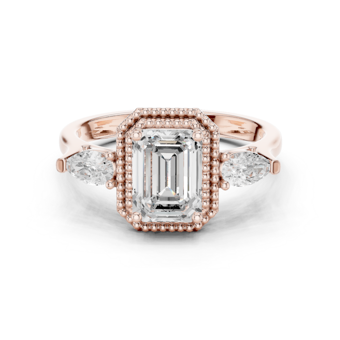 Clover Leaf Lab Grown Diamond Delicate Ribbon Ring