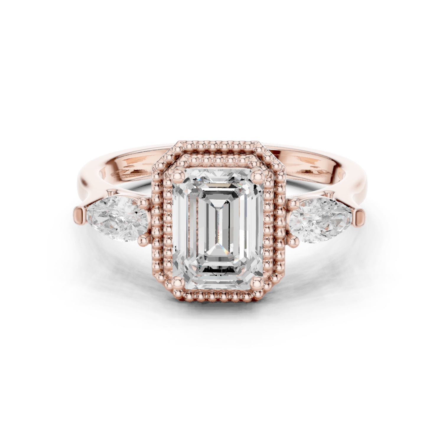 Clover Leaf Lab Grown Diamond Delicate Ribbon Ring