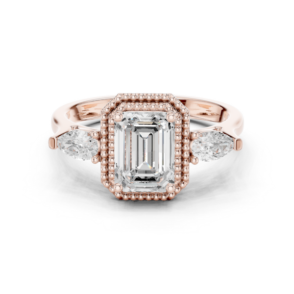 Clover Leaf Lab Grown Diamond Delicate Ribbon Ring