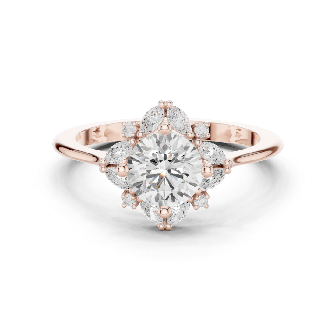 Blue Bell Lab Grown Diamond Scalloped Prong Ring