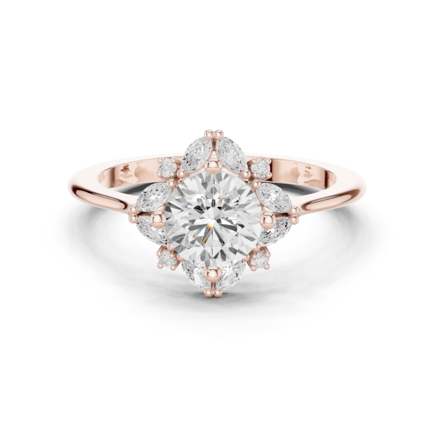 Blue Bell Lab Grown Diamond Scalloped Prong Ring