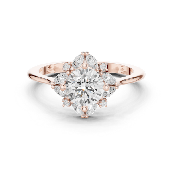 Blue Bell Lab Grown Diamond Scalloped Prong Ring