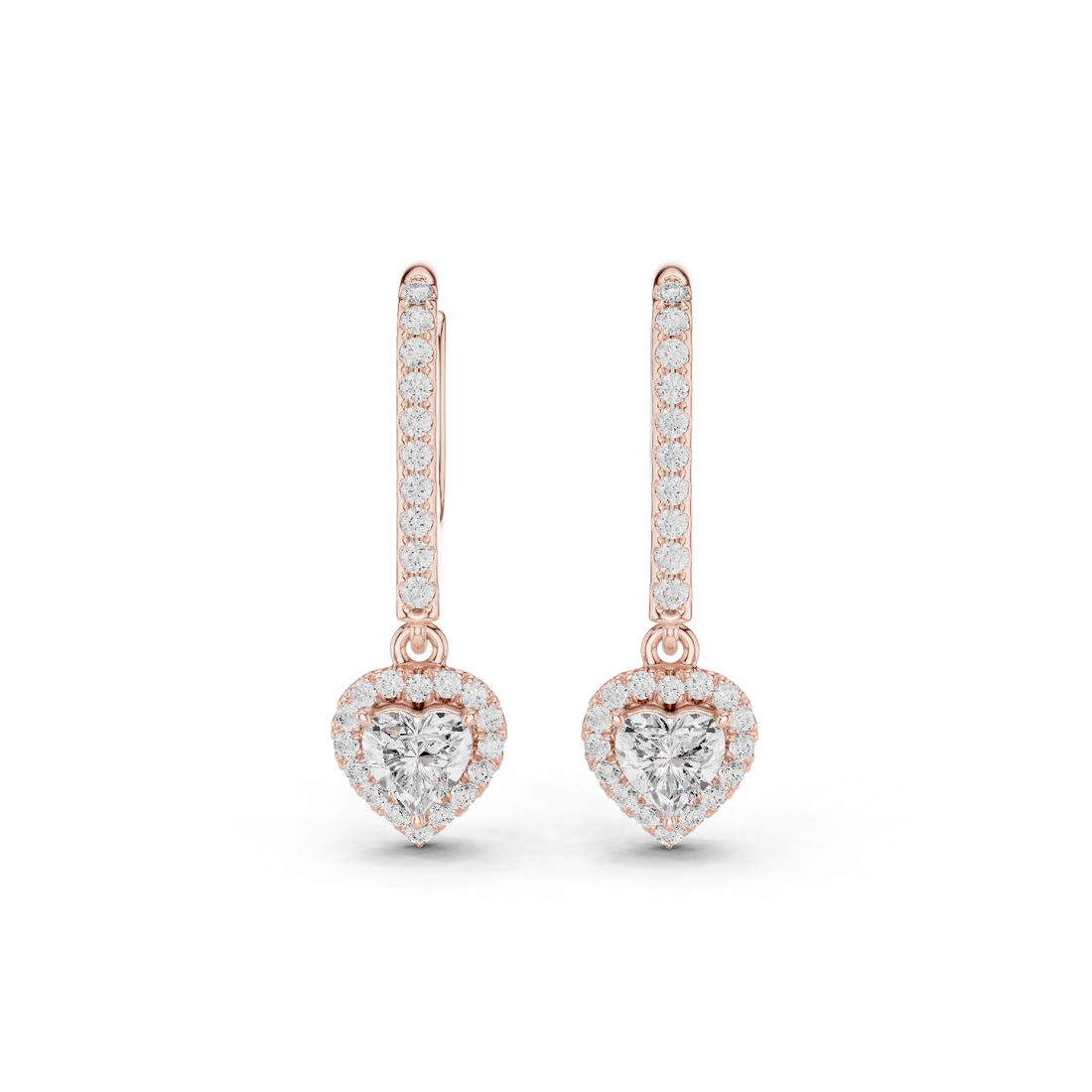 Enchanting Heart & Round Diamond Lab Grown Diamond Earring