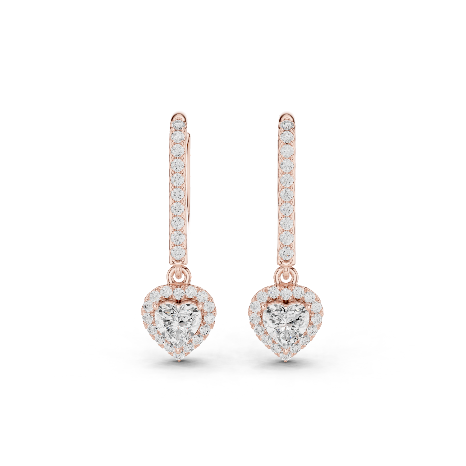 Enchanting Heart & Round Diamond Lab Grown Diamond Earring