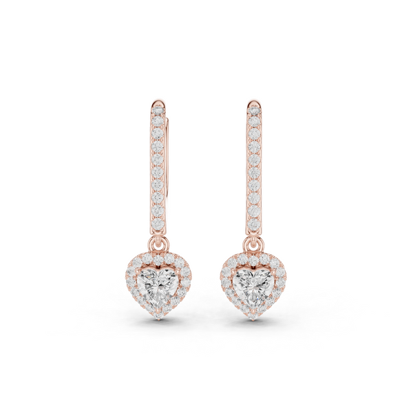 Enchanting Heart & Round Diamond Lab Grown Diamond Earring