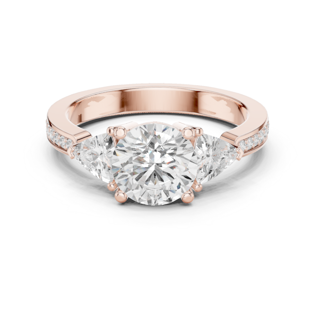 Sun Flower Lab Grown Diamond Delicate Ribbon Ring