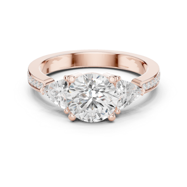 Sun Flower Lab Grown Diamond Delicate Ribbon Ring