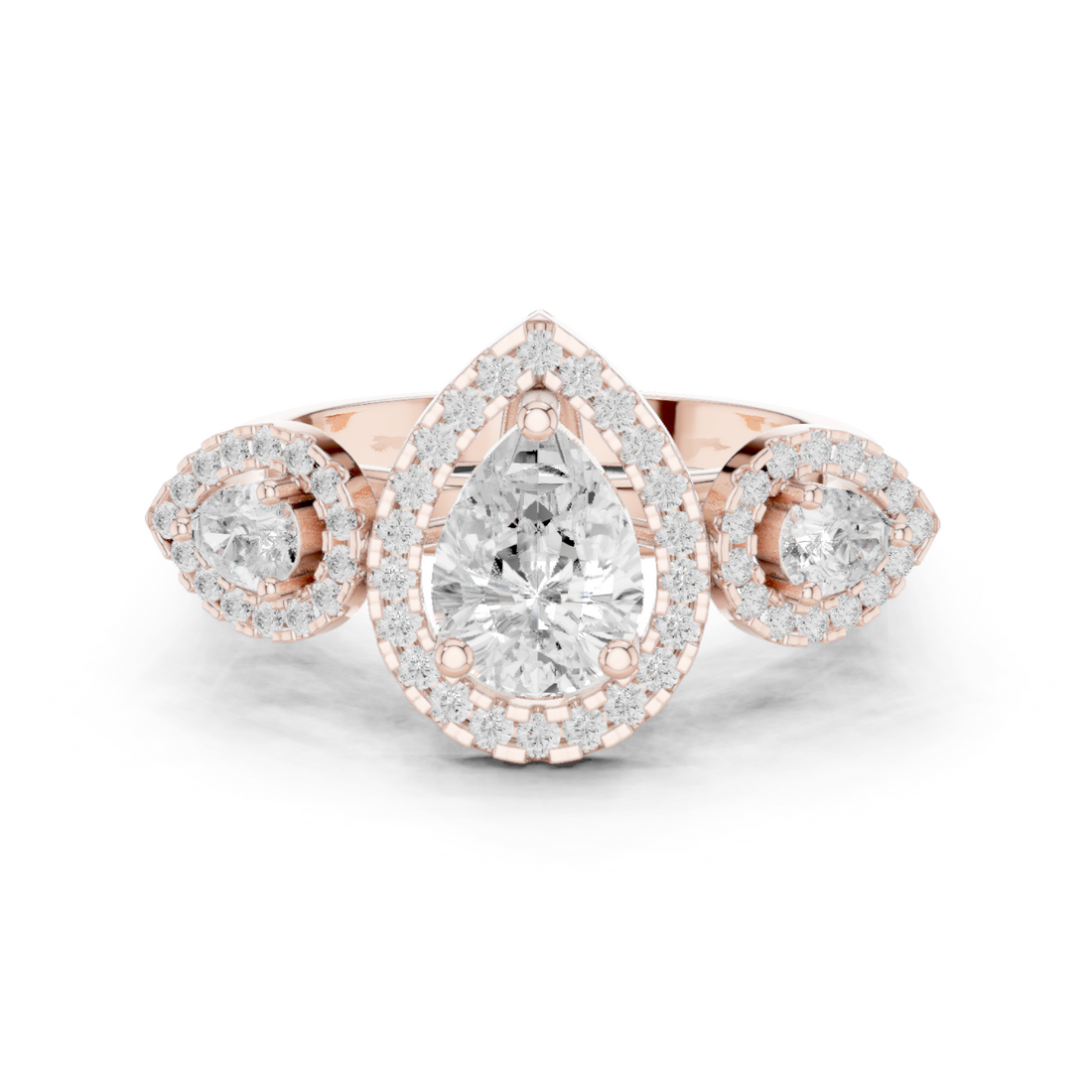 Rose Thorns Lab Grown Diamond Pointed Chevron Ring