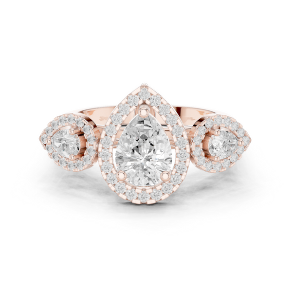 Rose Thorns Lab Grown Diamond Pointed Chevron Ring