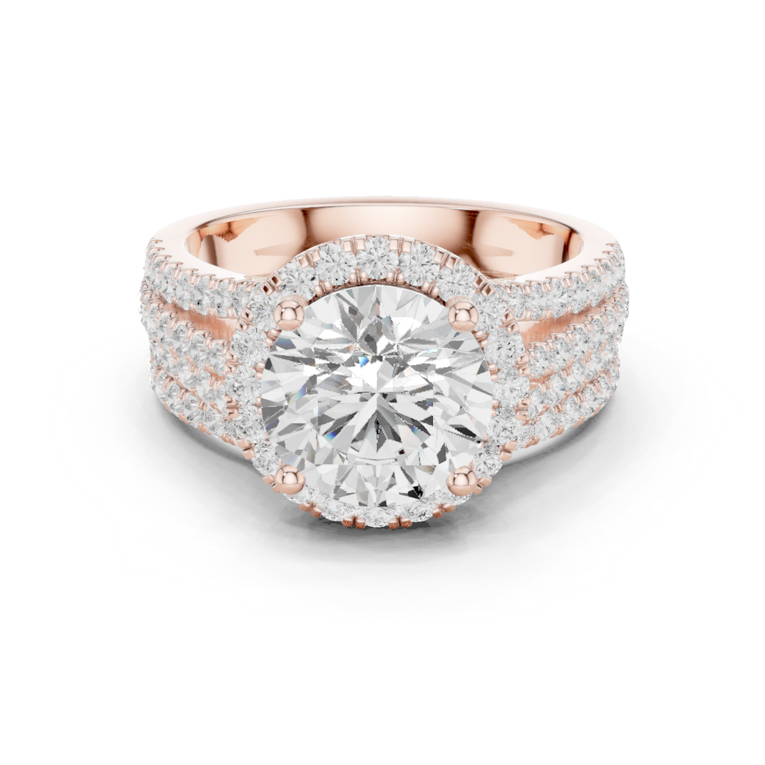 Flint Stone Lab Grown Diamond Tiered Halo Ring