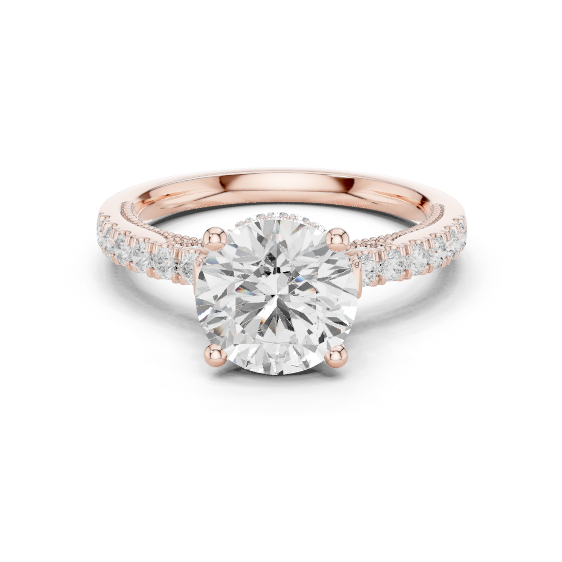 Cedar Bark Lab Grown Diamond Surprise Halo Ring