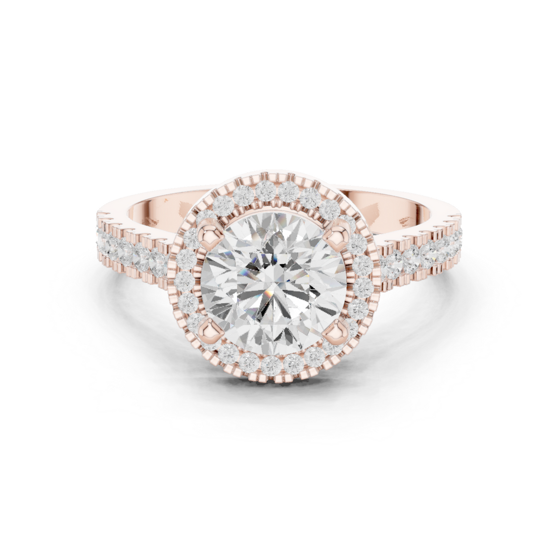 Pine Cone Lab Grown Diamond Channel Solitaire Ring