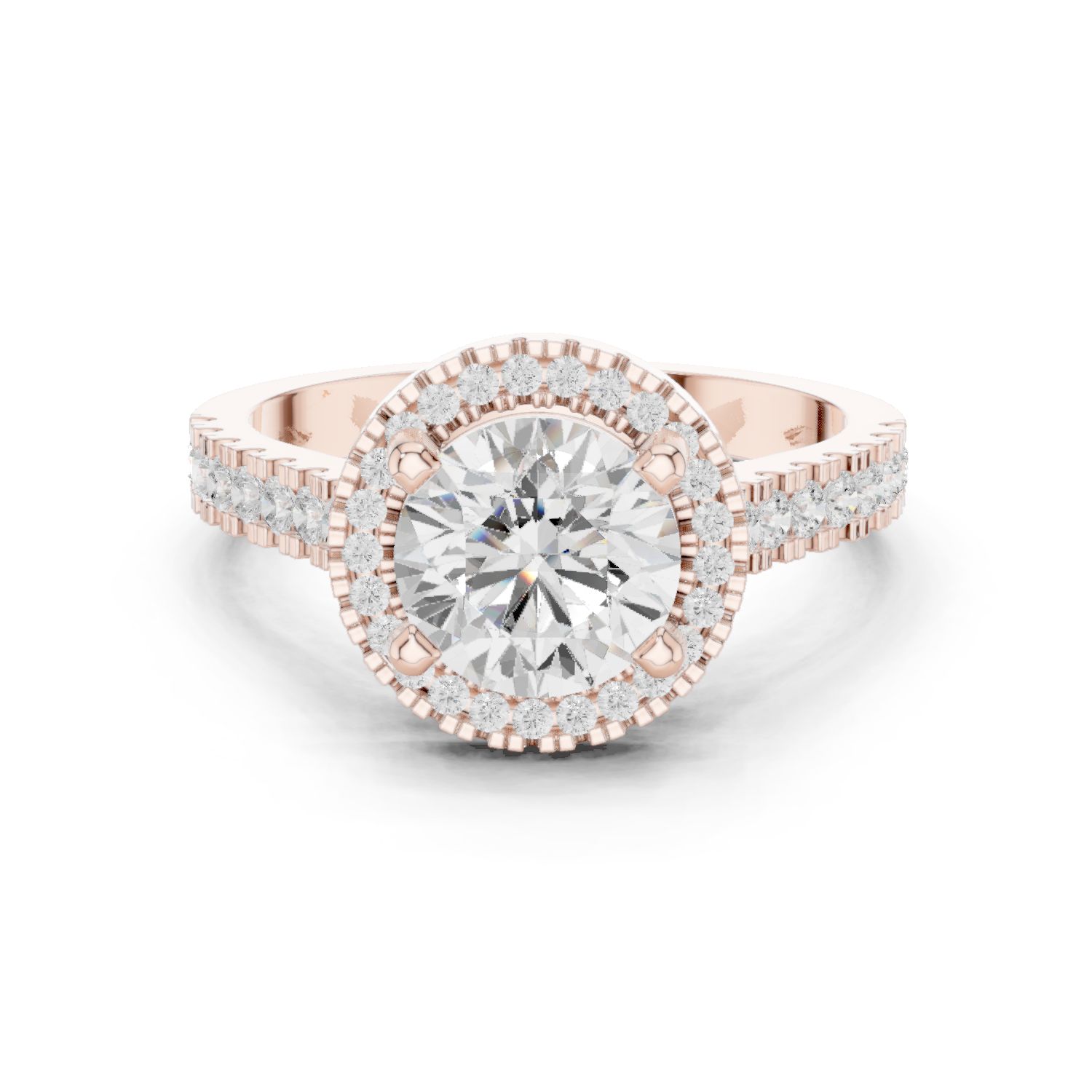 Pine Cone Lab Grown Diamond Channel Solitaire Ring