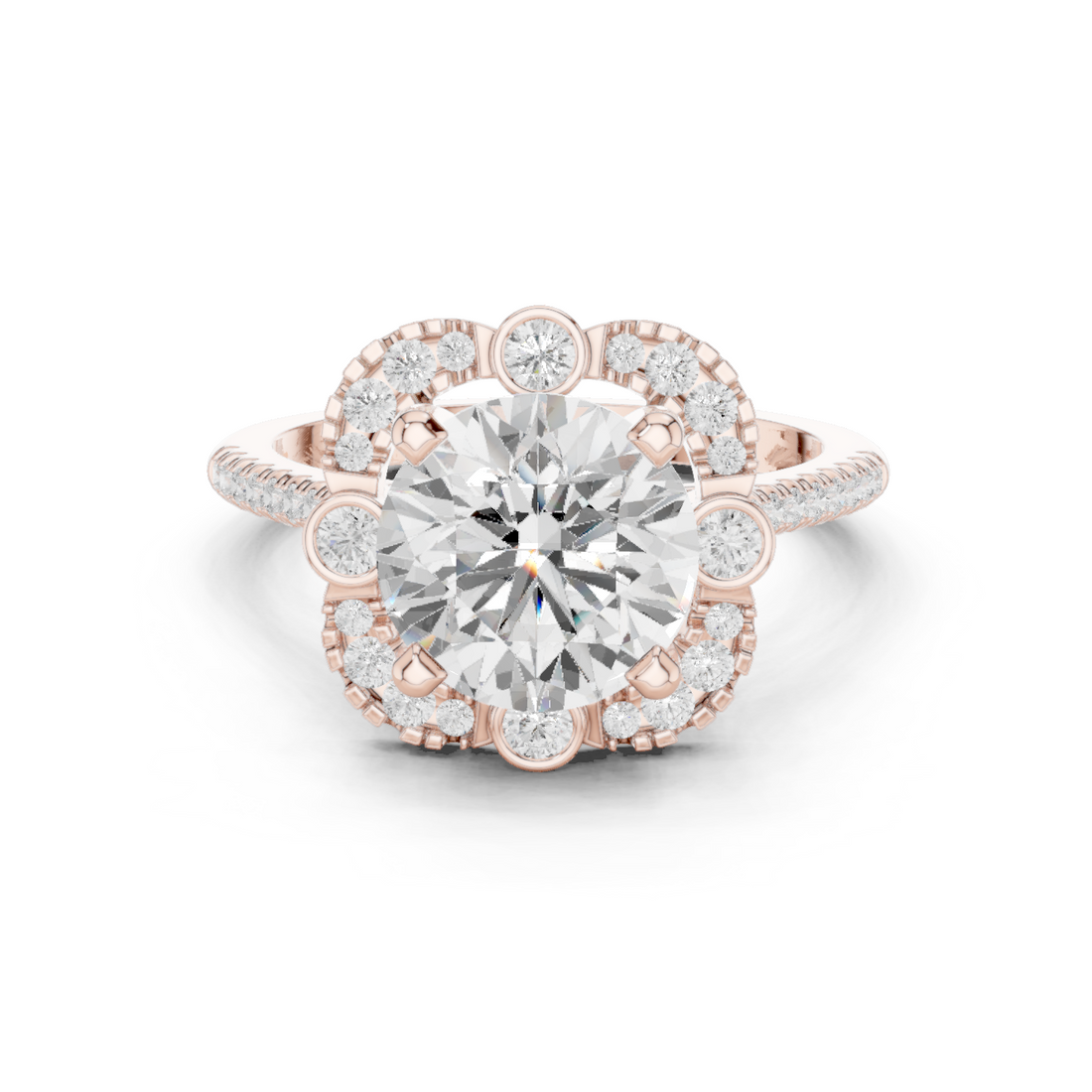 White Clover Lab Grown Diamond Woven Ribbon Ring