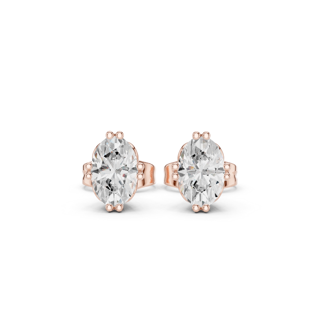 Oval Diamond Lab Grown Diamond Earrings